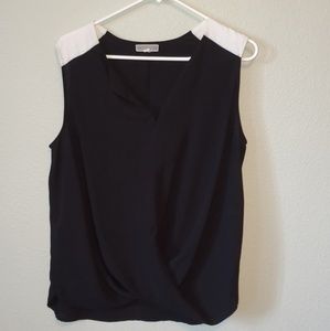 Black and white sleeveless top